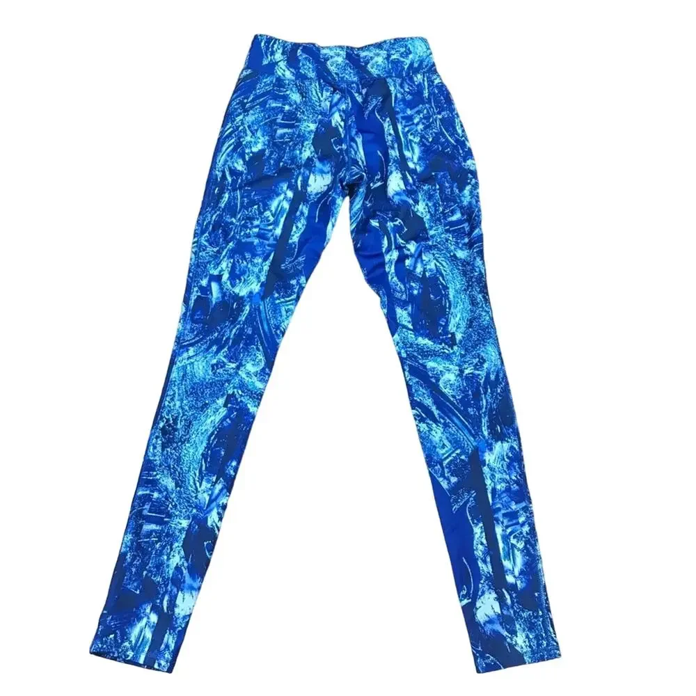 Mossimo Supply Co Blue Watercolor Yoga Leggings XS